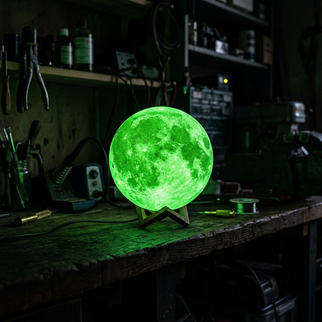 Crater Moon Lamp, Funky Lights 3D printed by GoblinPrint