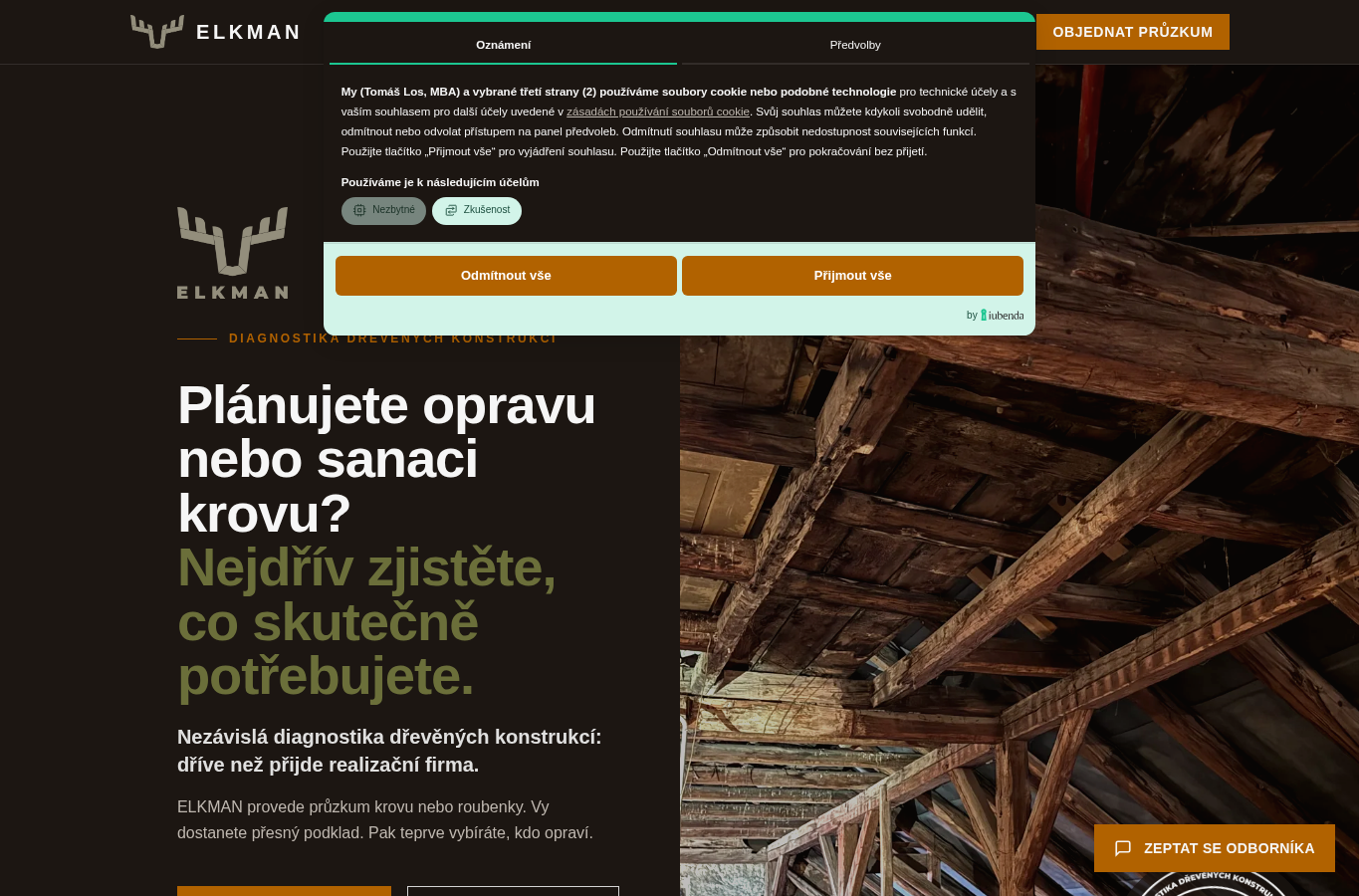Náhled webu ELKMAN