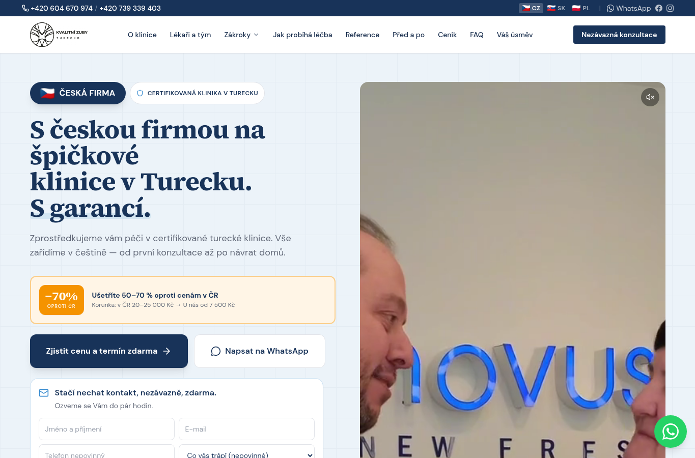 Náhled webu Kvalitní zuby Turecko