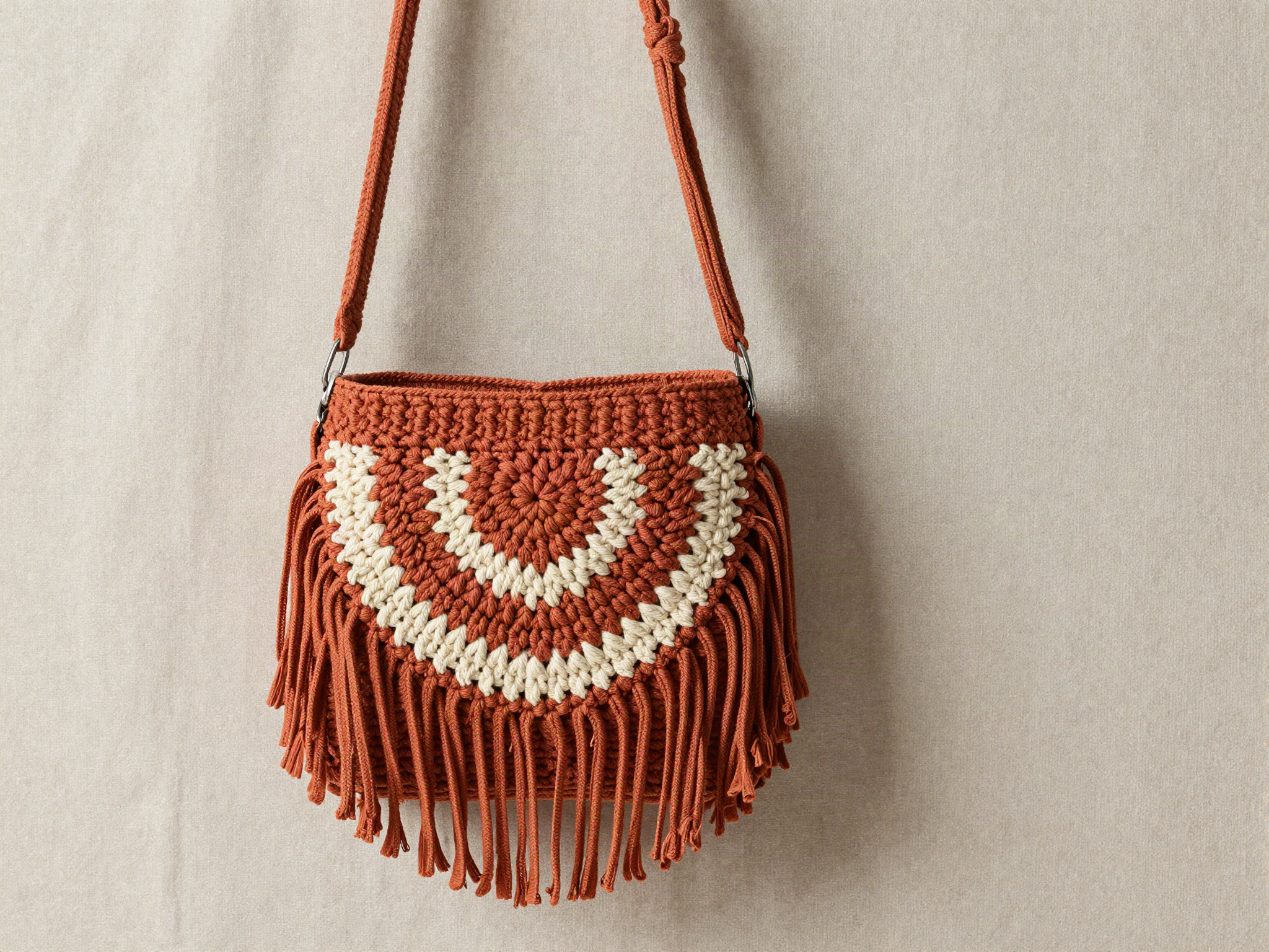 Boho Fringe Crossbody Bag — finished crochet project photo