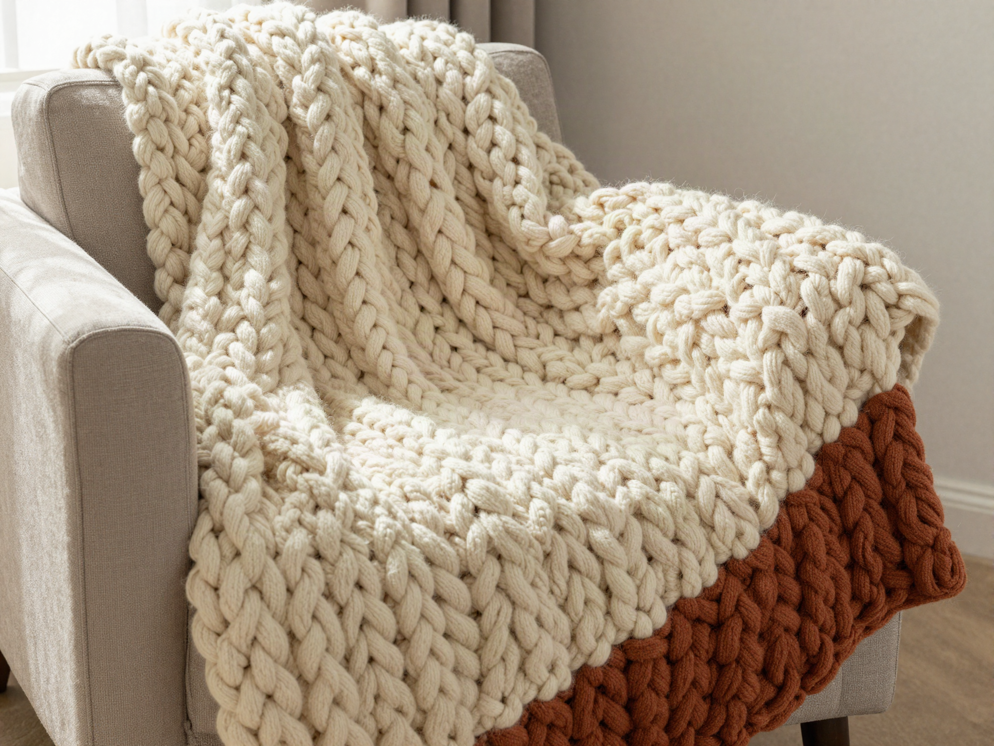Chunky Knit-Look Throw Blanket — finished crochet project photo