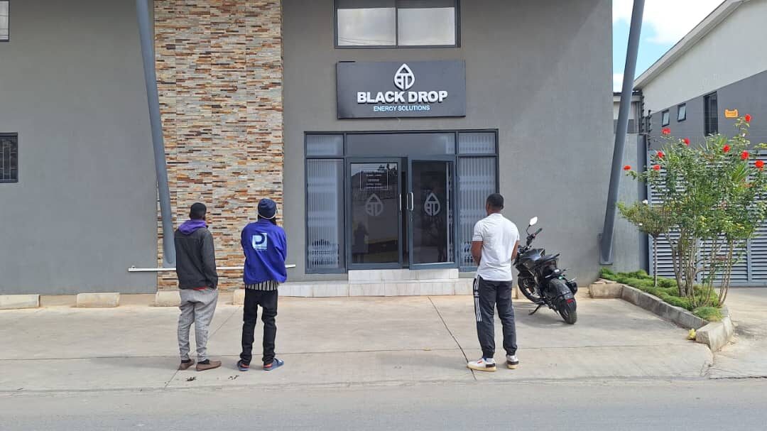 Storefront signage for Black Drop