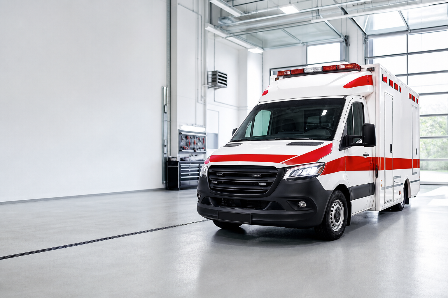 Interiér vybaveného sanitního vozu od Medi Store