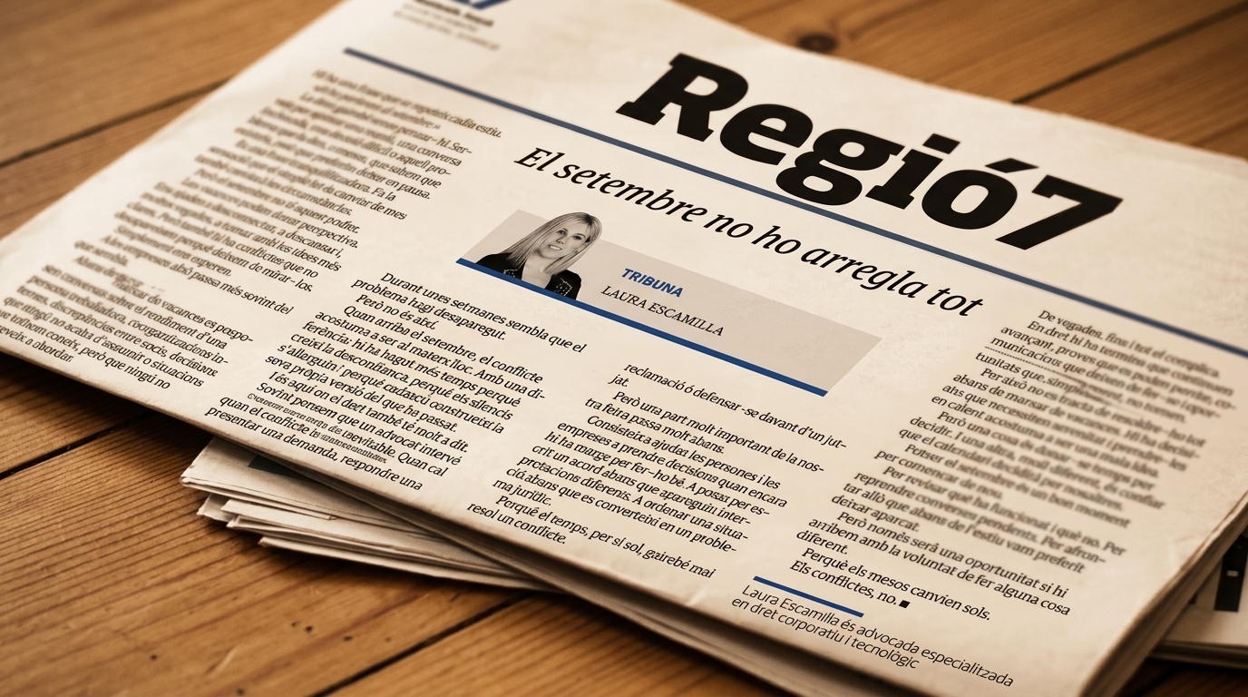 Diari Regió7 amb l'article d'opinió de Laura Escamilla — 'El setembre no ho arregla tot'