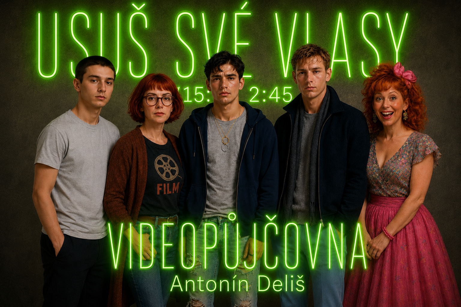 Videopůjčovna jako svět jiných příběhů — vizuál ke knize Usuš své vlasy v 15:30, 2:45 – II. díl: O-TOČ-SE | NEŽ-SKO-ČÍŠ