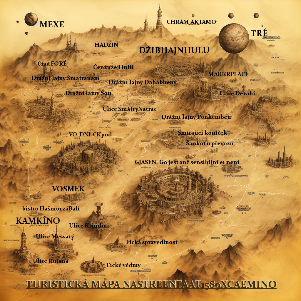 Mapa světa Fíckého detektiva ArtForka