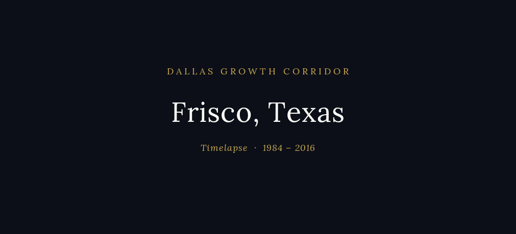 Frisco, TX growth timelapse