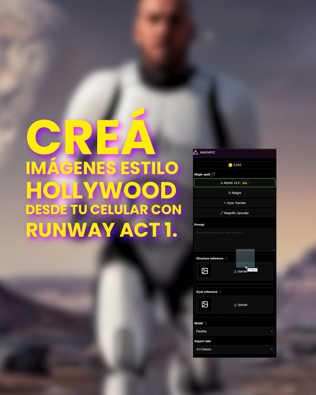 Creá Imágenes Estilo Hollywood desde tu Celular con Runway Act 1