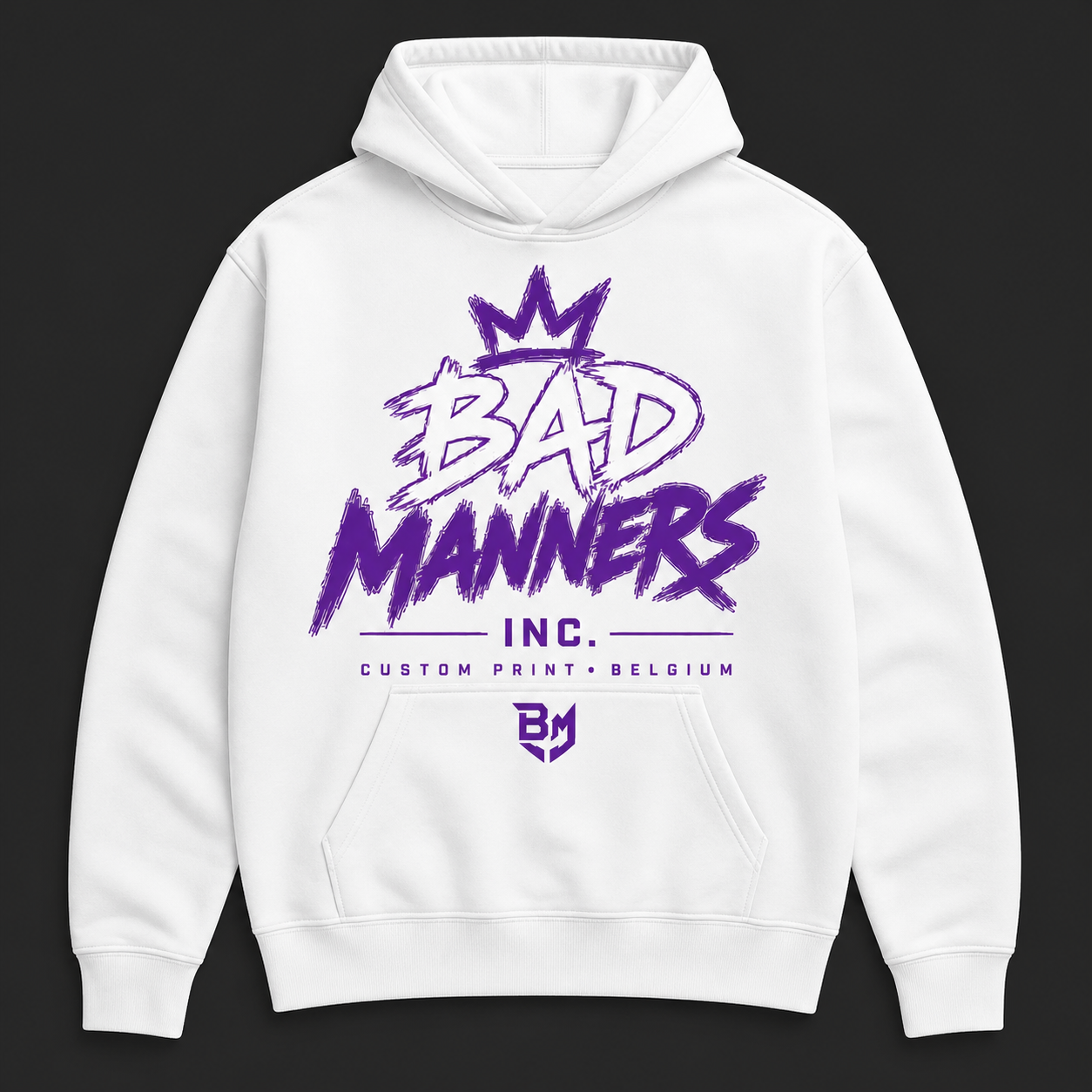 Royal Ink Hoodie in Royal purple, beschikbaar in unisexfit