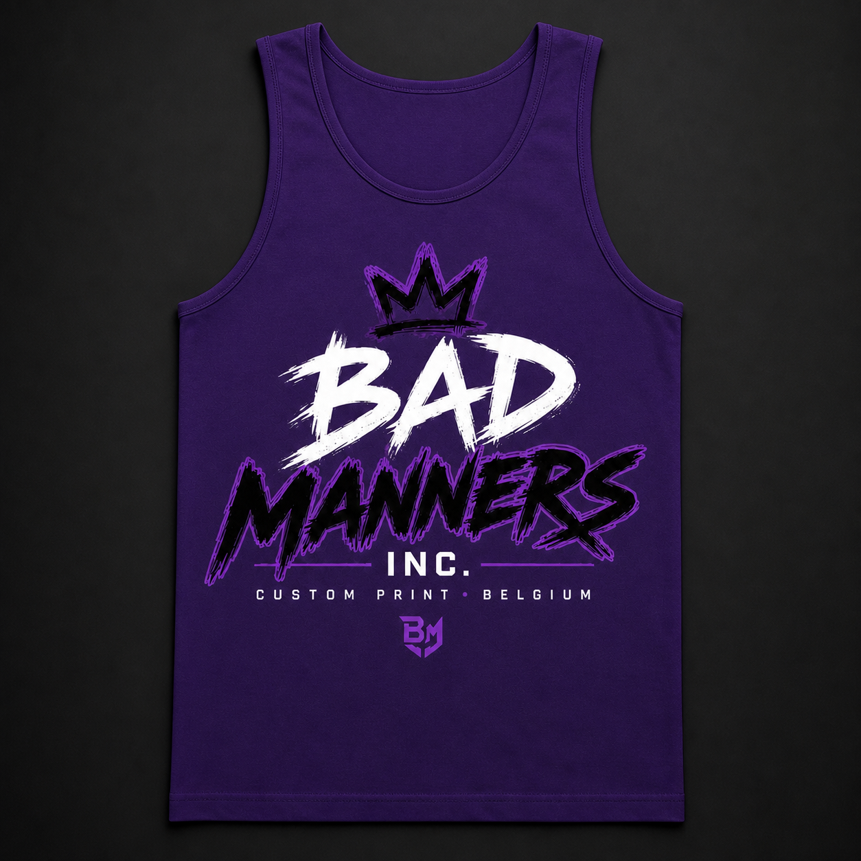 Purple Contrast Tank in Deep purple, beschikbaar in unisexfit