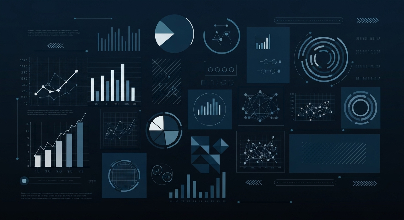 Visualização abstrata de marketing digital e análise de dados
